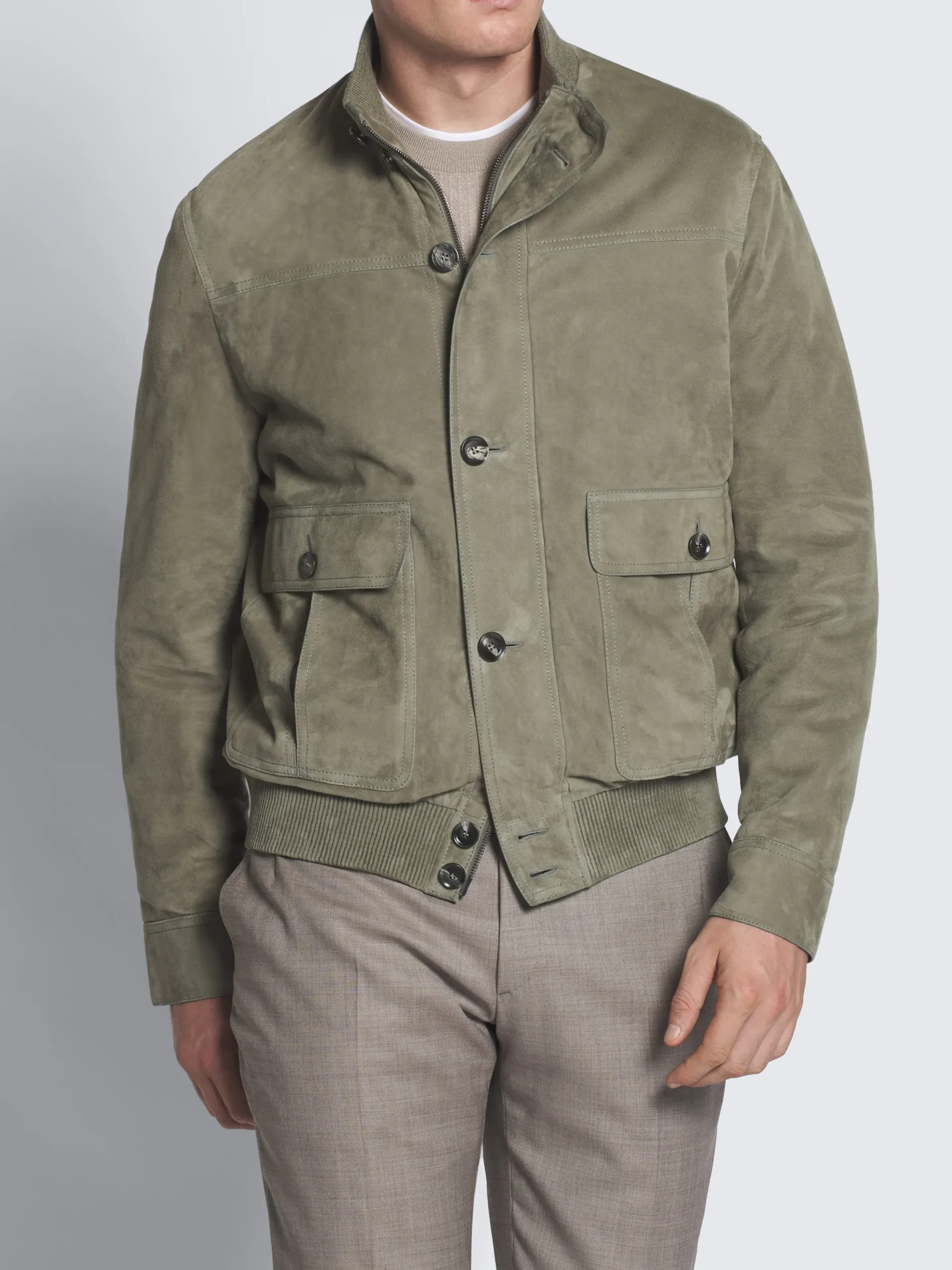 Clearance Brioni Aqua green suede 75 Blouson