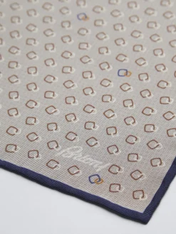 Online Brioni and brown silk pocket square Beige