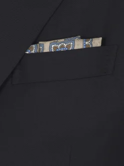 Discount Brioni and light blue motif silk pocket square Beige