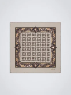 Fashion Brioni and pink silk pocket square Beige