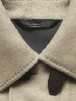 Discount Brioni cashmere double-splittable field jacket Beige