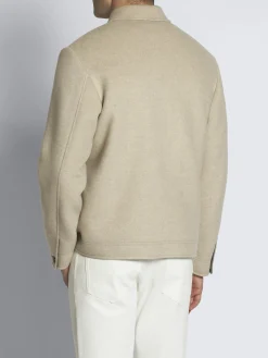 Best Brioni cashmere double-splittable shirt collar blouson Beige