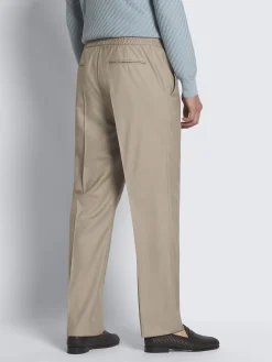 Hot Brioni Beige herringbone wool and silk Asolo trousers
