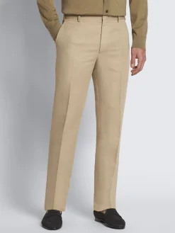 Discount Brioni linen and cotton Pienza trousers Beige