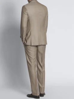 Clearance Brioni micro-checked Super 150's wool and silk Brunico suit Beige