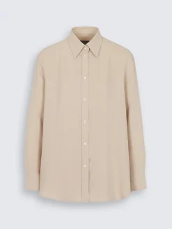 Fashion Brioni Beige silk cady shirt
