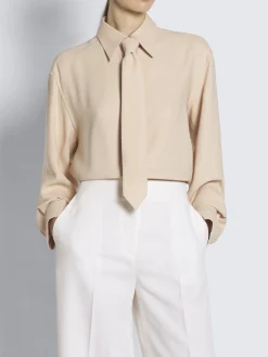 Hot Brioni Beige silk cady tie