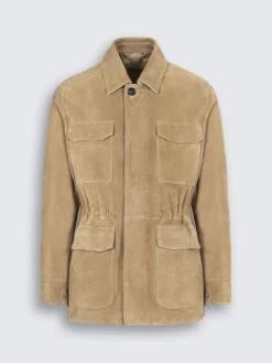 Sale Brioni Beige suede sahariana jacket