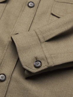 Fashion Brioni wool double-splittable Vagabond overshirt Beige