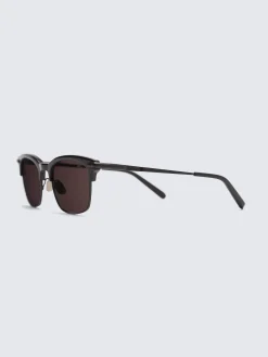 Discount Brioni acetate and metal sunglasses Black