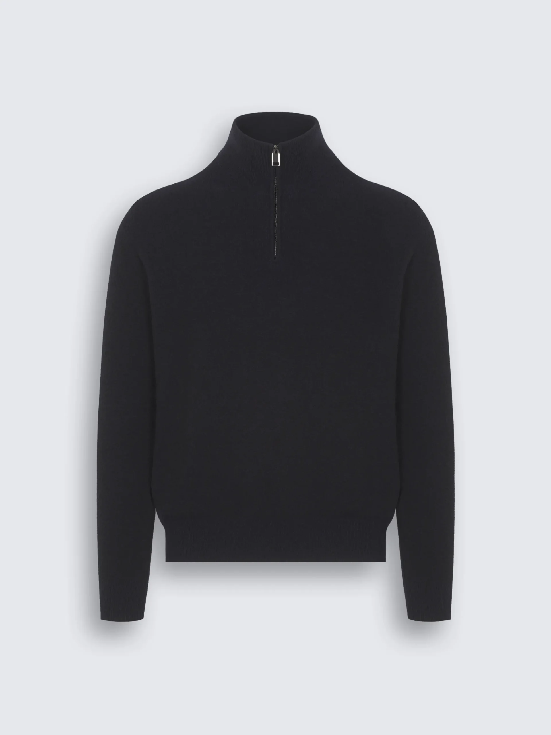 Outlet Brioni Black and navy blue cashmere and wool half-zip mockneck sweater