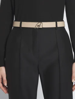 Discount Brioni and taupe calfskin and grained leather reversible belt Black