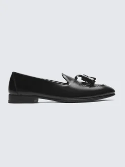 Clearance Brioni calf leather Appia tassel loafers Black