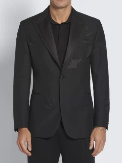 Outlet Brioni cashmere, wool and mohair Narciso tuxedo jacket Black