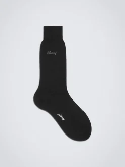 Discount Brioni cotton short socks Black