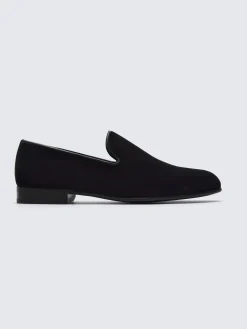 Discount Brioni cotton velvet evening loafers Black