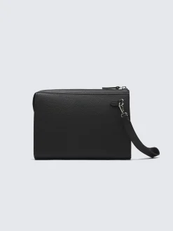 Sale Brioni grained calf leather pouch Black