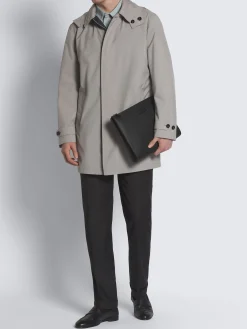 Outlet Brioni grained calf leather hand pouch Black