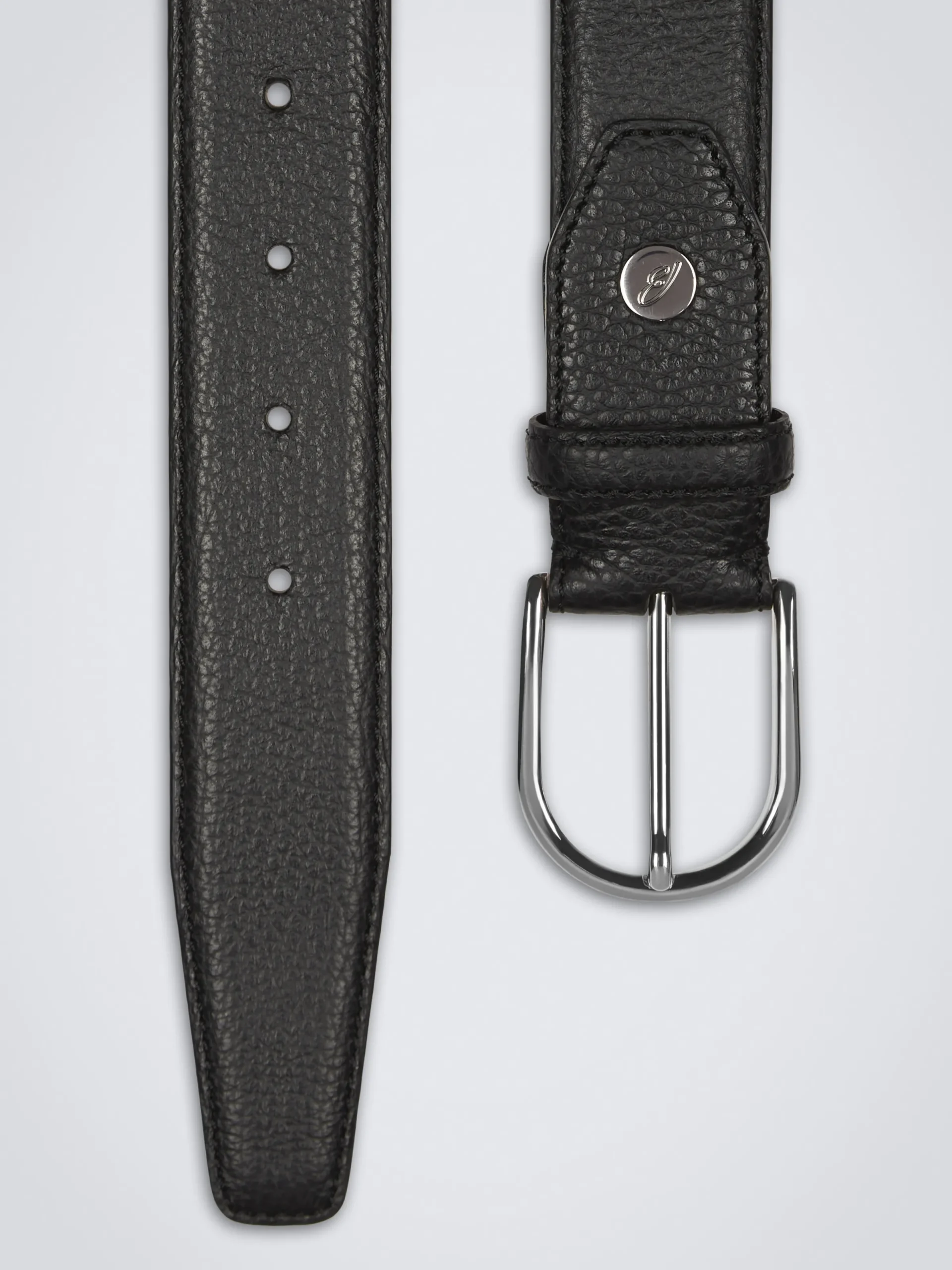 Discount Brioni grained calf leather belt Black