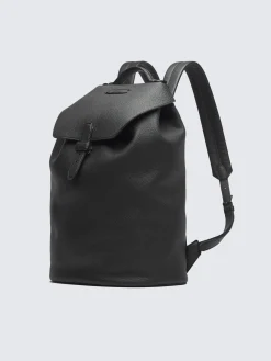 Clearance Brioni grained leather backpack Black