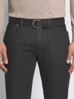 Online Brioni grained leather belt Black