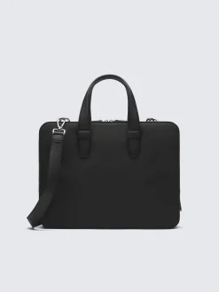 Online Brioni grained leather briefcase Black