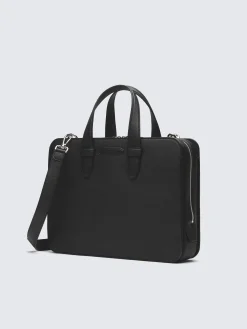 Online Brioni grained leather briefcase Black