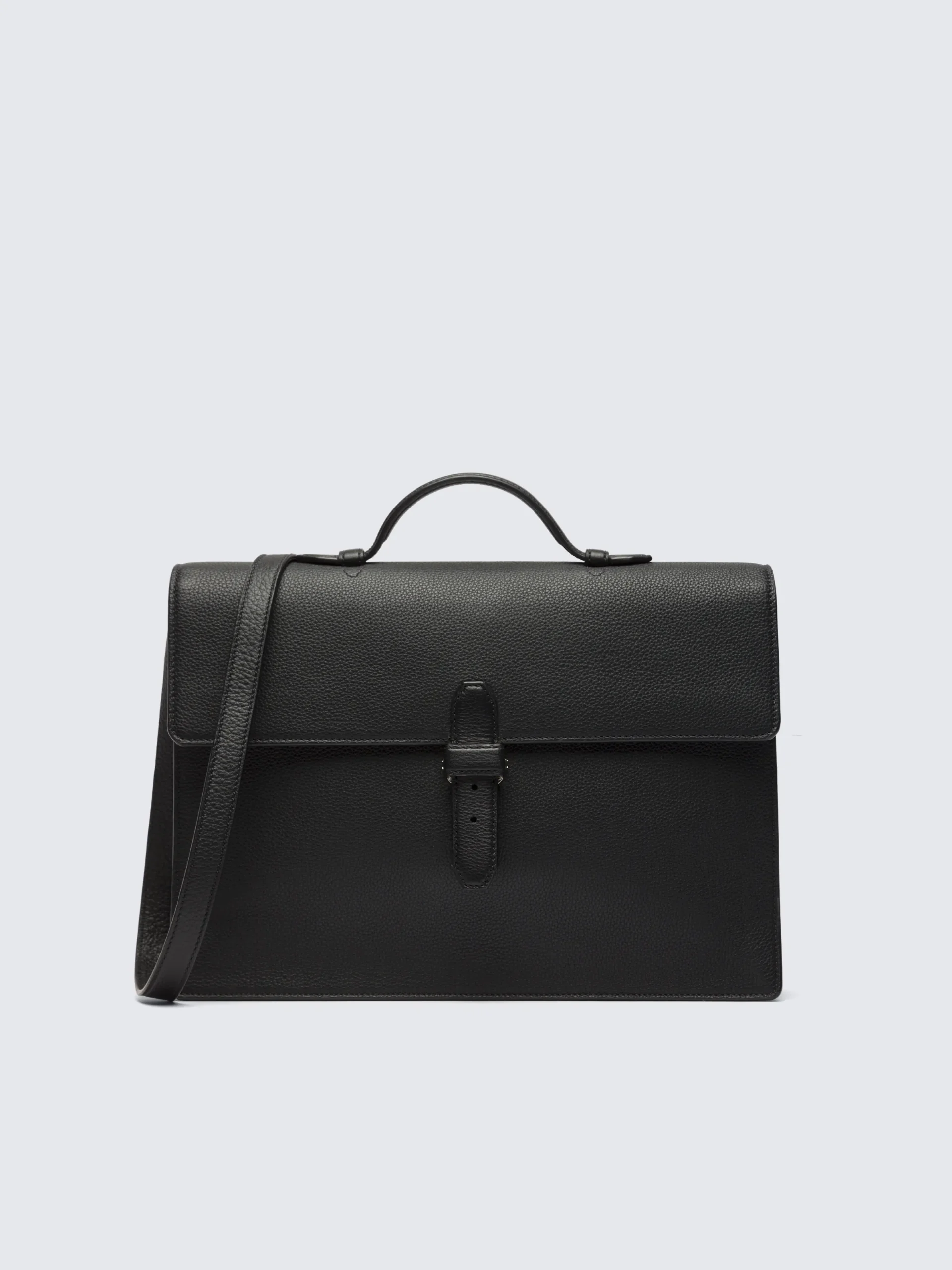 Fashion Brioni grained leather briefcase Black