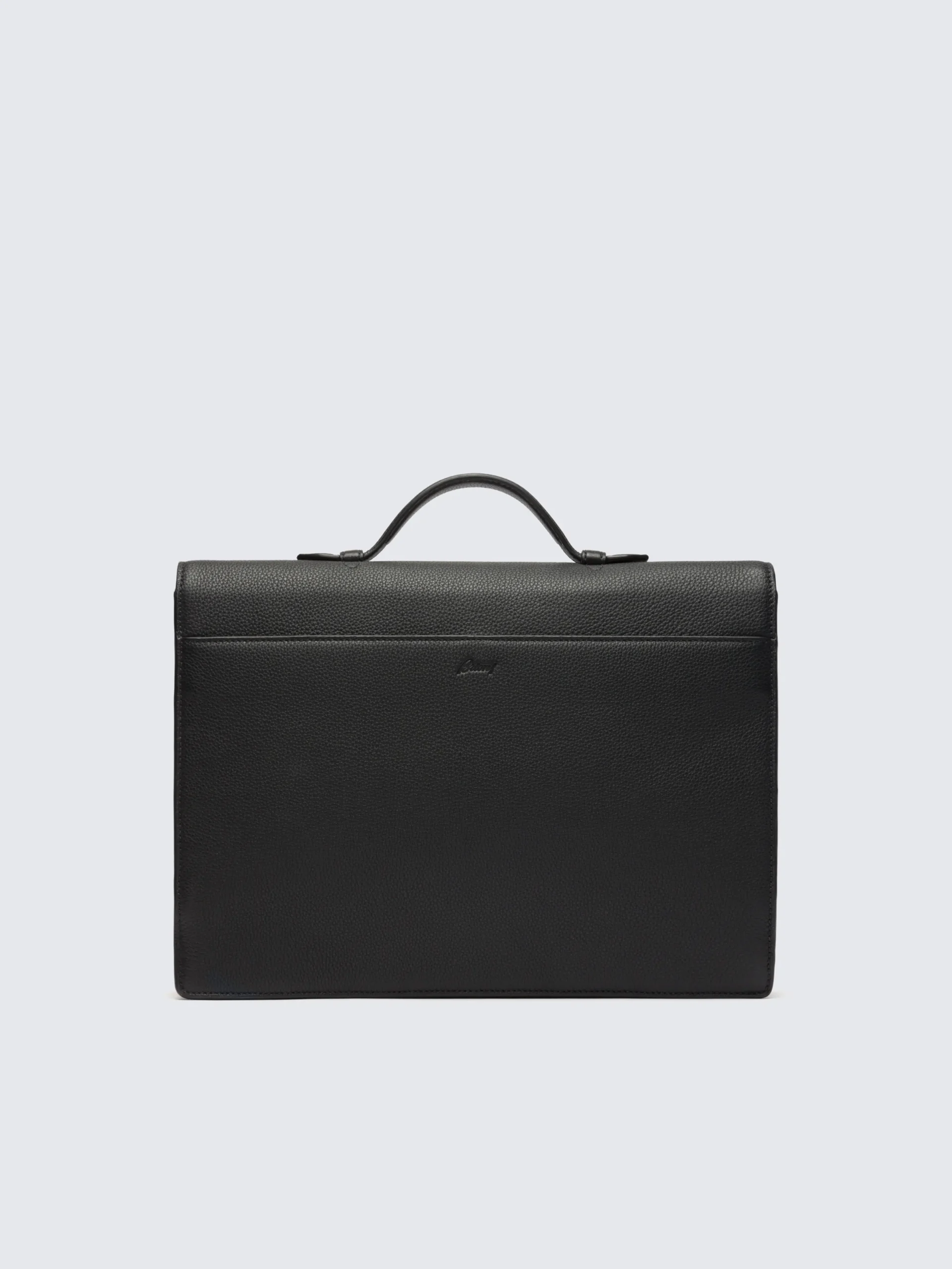 Fashion Brioni grained leather briefcase Black