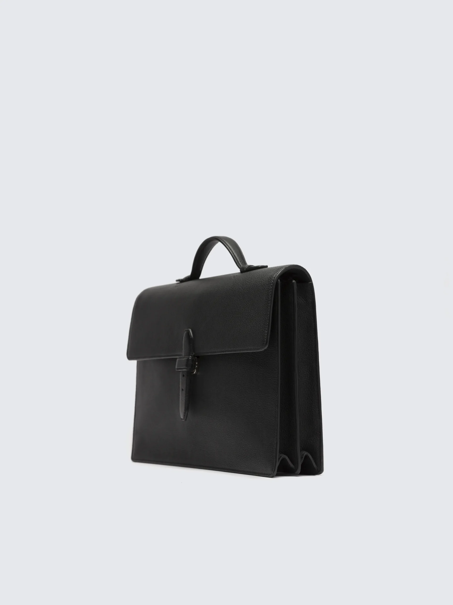 Fashion Brioni grained leather briefcase Black