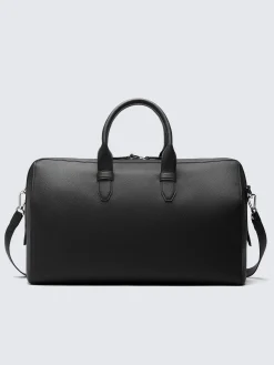 Online Brioni grained leather duffle bag Black