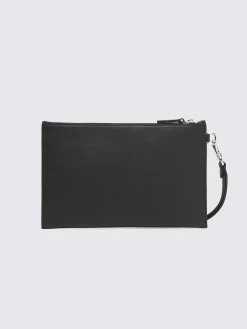 Fashion Brioni grained leather small pouch Black
