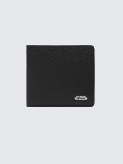 New Brioni grained leather wallet Black
