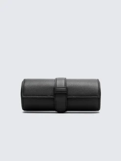 Sale Brioni grained leather watch case Black