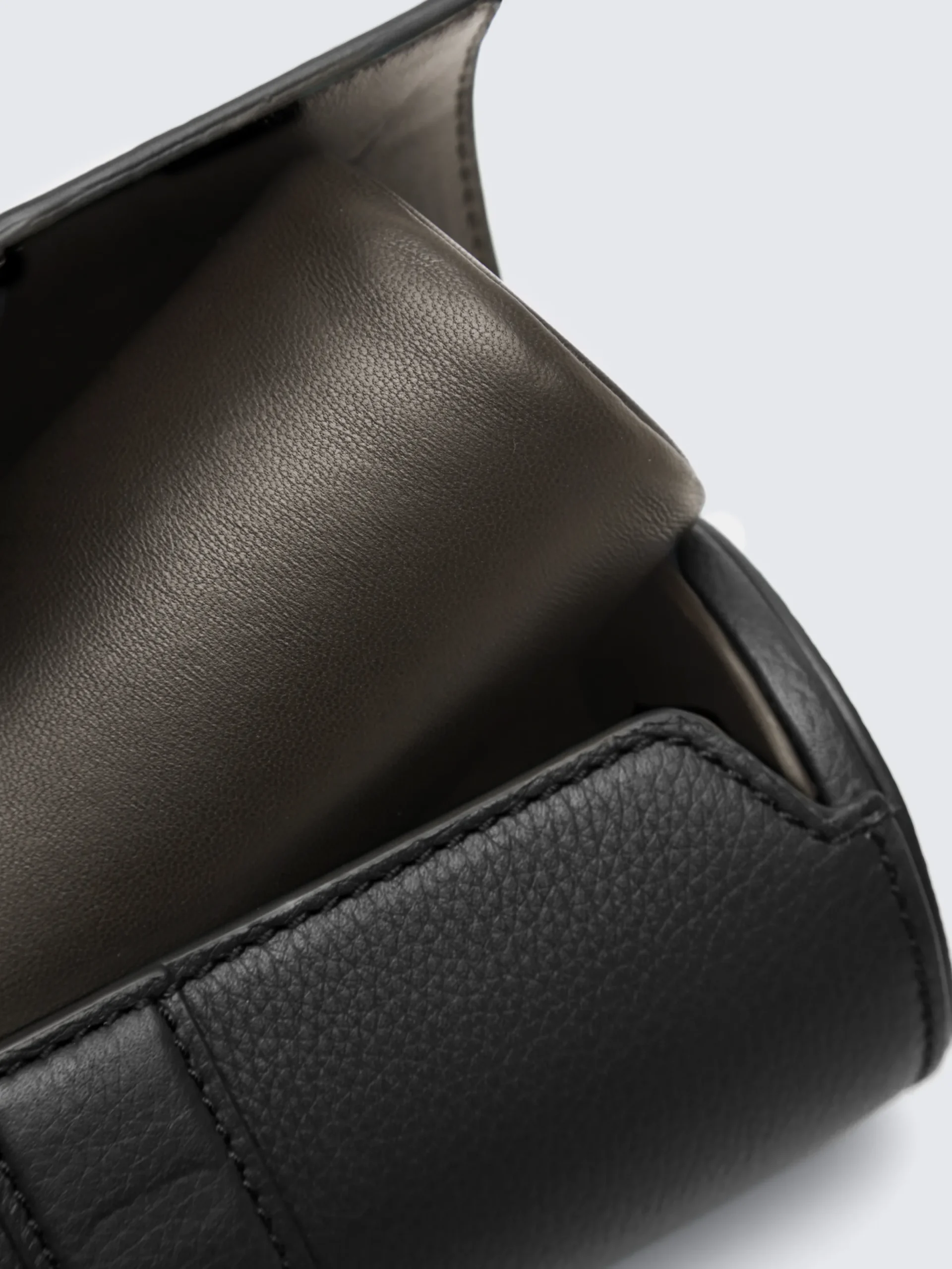Sale Brioni grained leather watch case Black