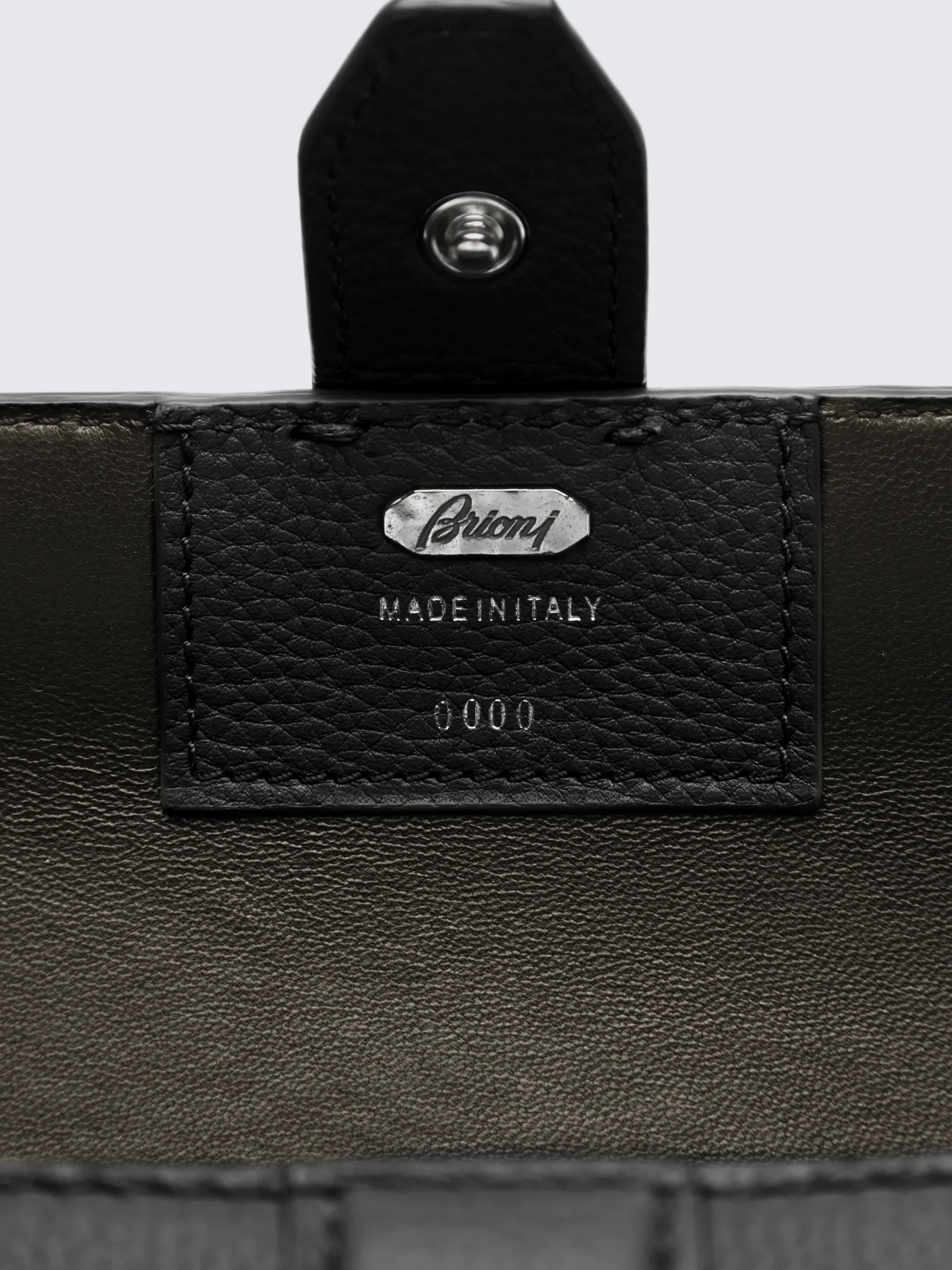 Sale Brioni grained leather watch case Black
