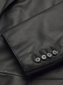 Outlet Brioni leather Monti blazer Black