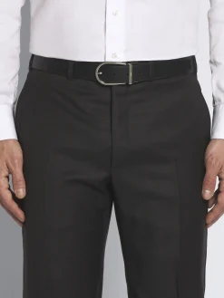 Fashion Brioni nubuck and calf leather adjustable belt Black