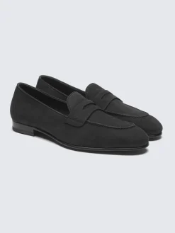 Clearance Brioni nubuck Appia penny loafer Black