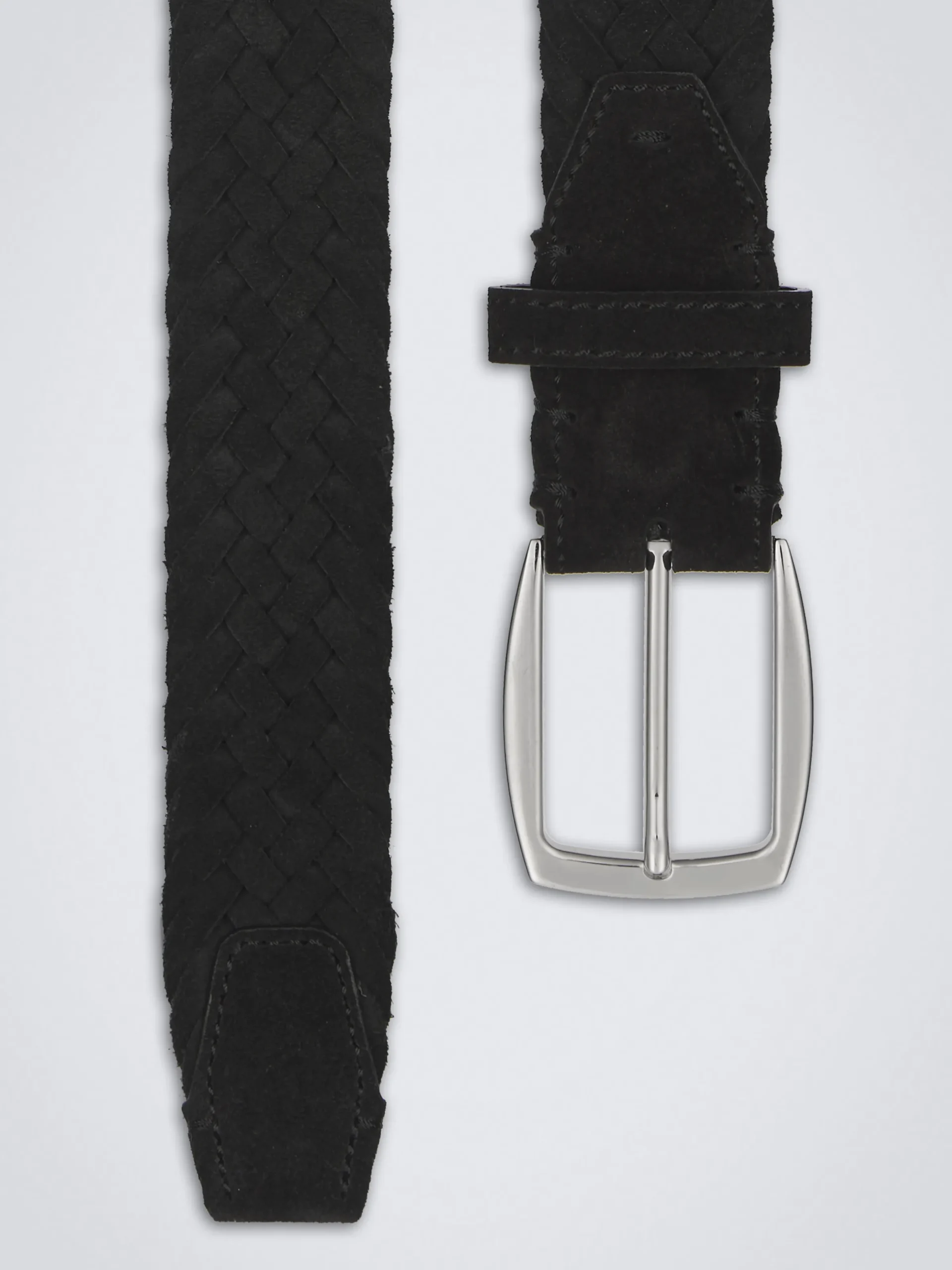 New Brioni nubuck braided belt Black