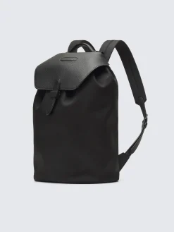 Best Brioni nylon and grained calf leather backpack Black
