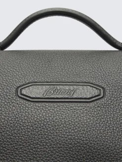 Best Brioni nylon and grained calf leather backpack Black