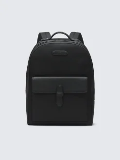 Online Brioni nylon and grained leather backpack Black