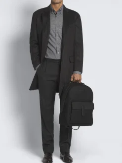 Online Brioni nylon and grained leather backpack Black