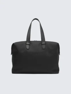 Sale Brioni nylon and grained leather city bag Black