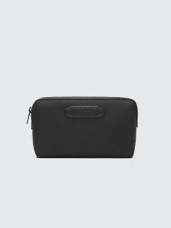 Hot Brioni nylon and grained leather bi-material beauty case Black