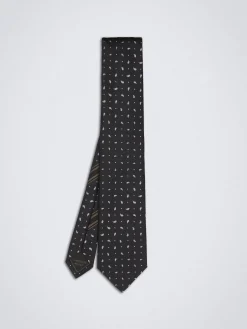 Clearance Brioni paisley motif silk tie Black