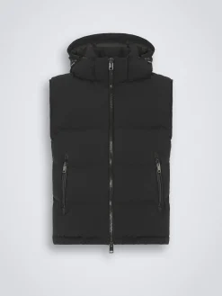 Online Brioni quilted and padded vest in technical wool Black