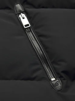 Hot Brioni technical wool and nylon long puffer Black