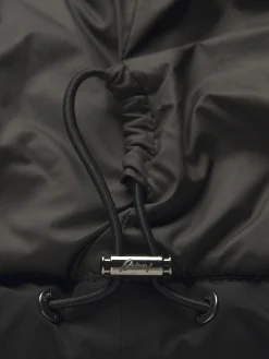 Hot Brioni technical wool and nylon long puffer Black